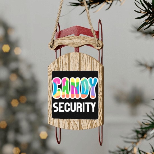 Funny Candy Security Halloween Gifts Sled Ornaments