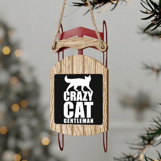 Crazy Cat Sled Ornaments