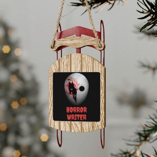 Horror Writer Halloween Costume Sled Ornaments