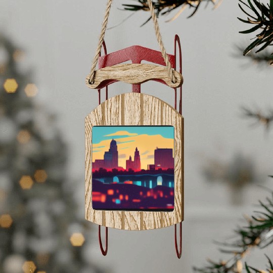 Kansas City comics Sled Ornaments