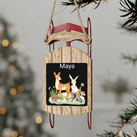 Animal deer rabbit hedgehog Maya Sled Ornaments
