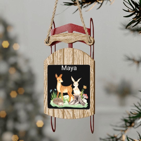 Animal deer rabbit hedgehog Maya Sled Ornaments