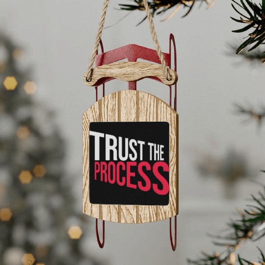 trust the process quote Sled Ornaments