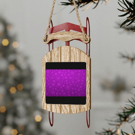 Abstract Purple Snowflakes Pattern Sled Ornaments