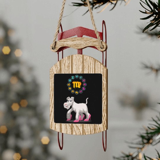 Funny Dog Lover Horoscope Virgo Zodiac Sign Cool Sled Ornaments