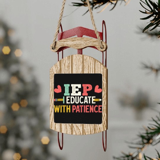 Encourage Progress Special Education Teacher Life Sled Ornaments