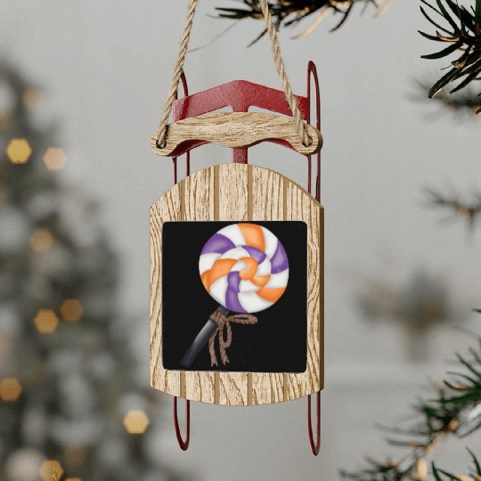 Halloween lollipop candy Sled Ornaments