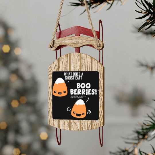 Corny Candy Corn Joke Sled Ornaments