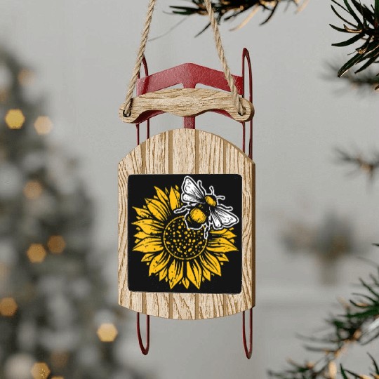 Womens Bumblebee Sunflower Springtime Save The Bee Sled Ornaments