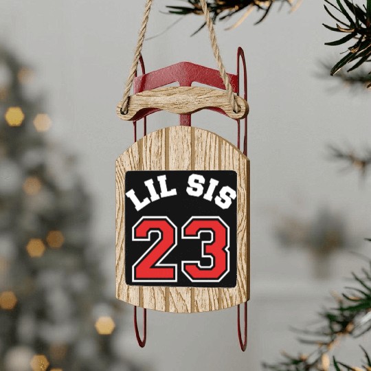 Lil Sis 2023 Little Sister Baby Family Birth Child Sled Ornaments