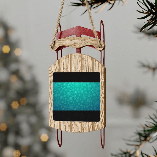 Turquoise Snowflakes Aesthetic Pattern Sled Ornaments