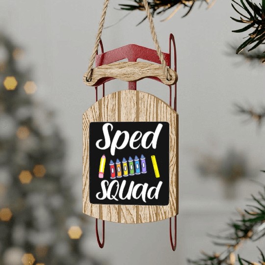 SPED Squad Special Education Teacher Sled Ornaments