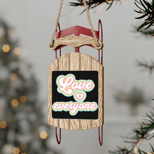 Rainbow unisex love for everyone Sled Ornaments