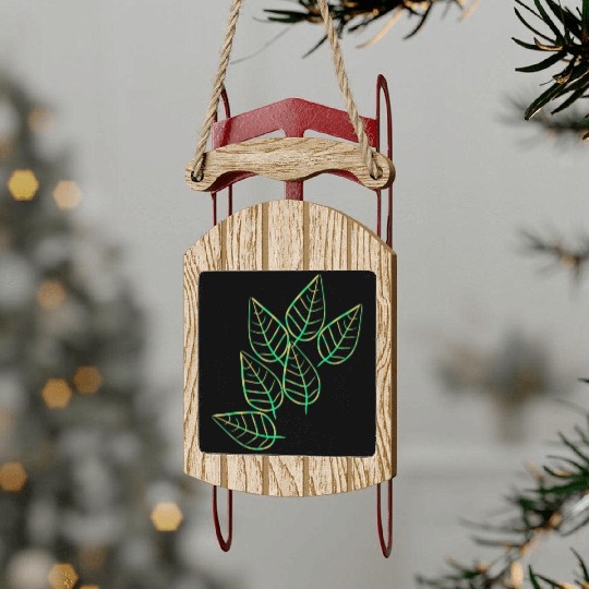 leaf icon nature green leaves Sled Ornaments