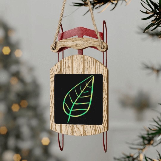 leaf icon nature green Sled Ornaments