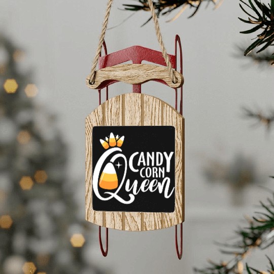 Candy Corn Queen Funny Halloween Costume Gift Sled Ornaments