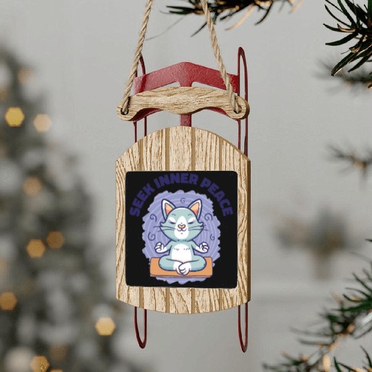Serenity Cat Yoga Cat Owner Meditation Yoga Fan Sled Ornaments