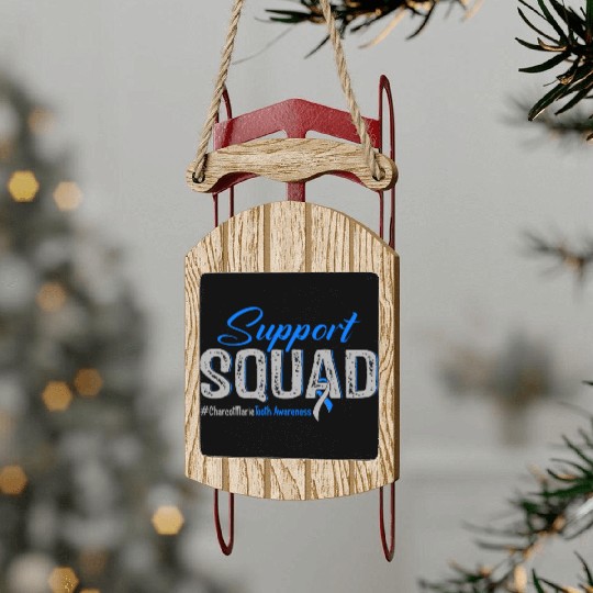 Support Squad Charcot Marie Tooth Awareness Sled Ornaments