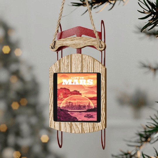 Space astronaut science planets astronomy design Sled Ornaments