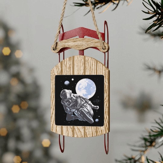Space astronaut science planets astronomy design Sled Ornaments