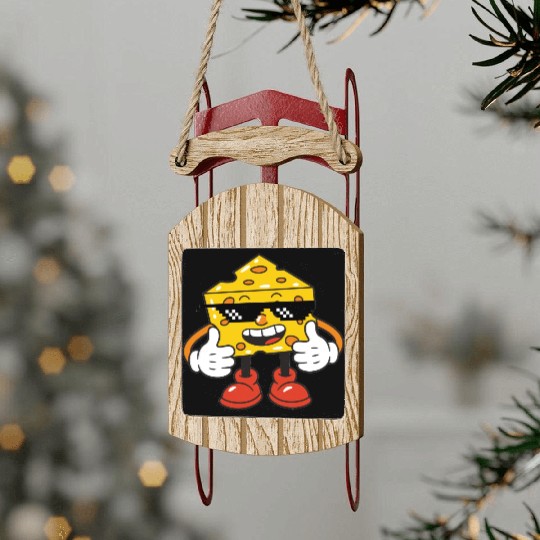 thug life cheese Sled Ornaments
