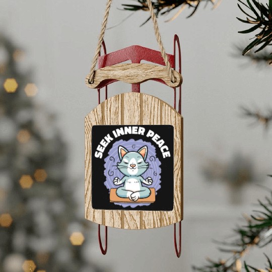 Serenity Cat Yoga Cat Owner Meditation Yoga Fan Sled Ornaments