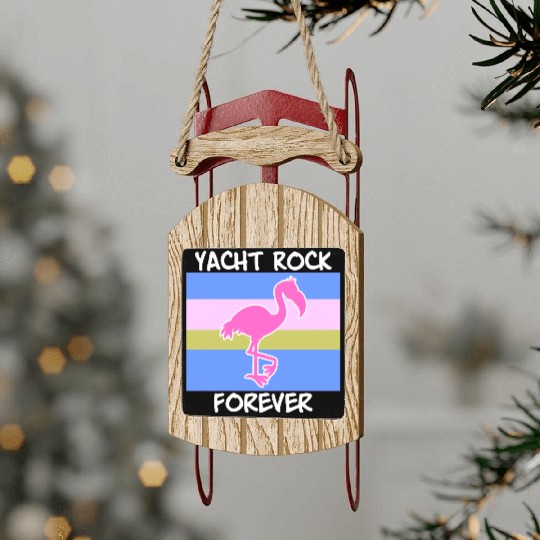 Yacht Rock Forever Sled Ornaments 80s Style flamingo