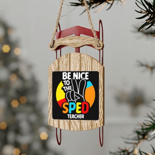 Be Nice To The Sped Teacher Special Education Cute Sled Ornaments