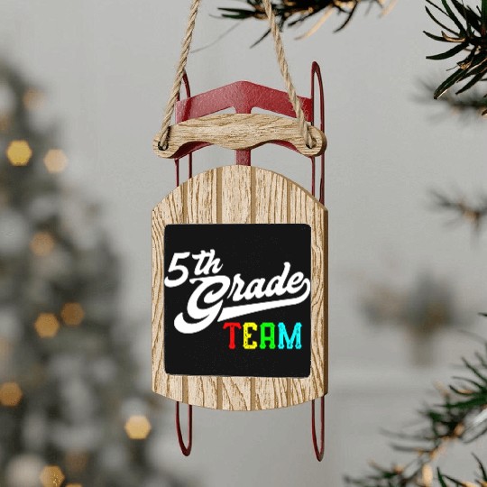 5Th Grade Team Baseball Style Teacher Team Sled Ornaments