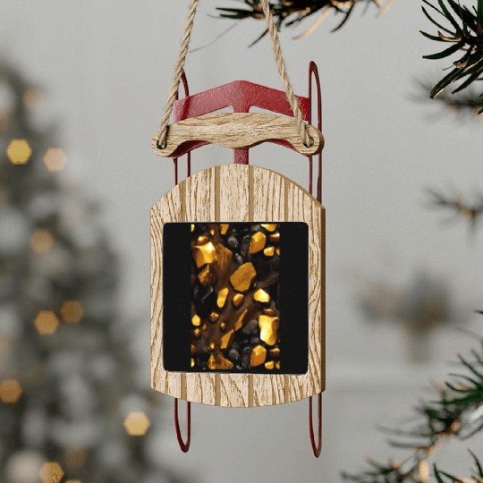 Gold nuggets Sled Ornaments