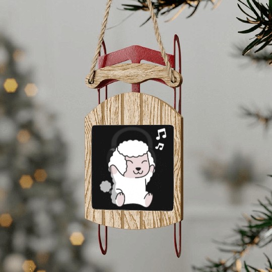 Music Lover Poodle Sled Ornaments