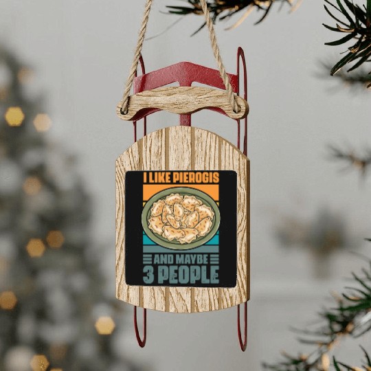 Retro Vintage Polish Cuisine Humor For Pierogi Sled Ornaments
