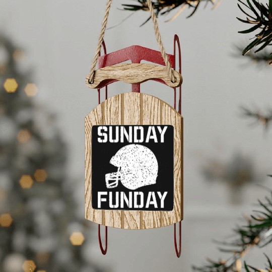 Football Sunday Funday Sled Ornaments