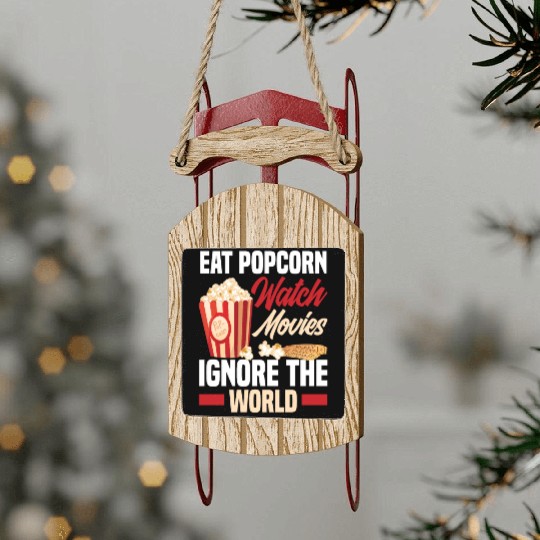 Film Popcorn Cinema Sled Ornaments
