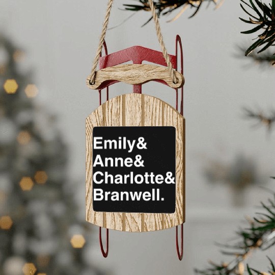 Funny Emily Bronte Charlotte Bronte Bronte Sibling Sled Ornaments