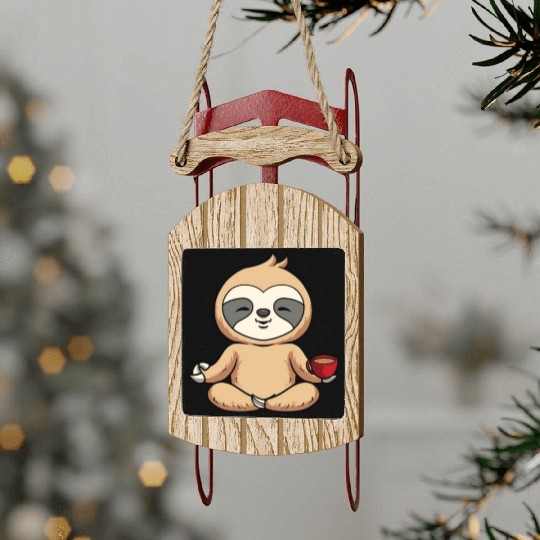 Sloth Sloth Yoga Sled Ornaments