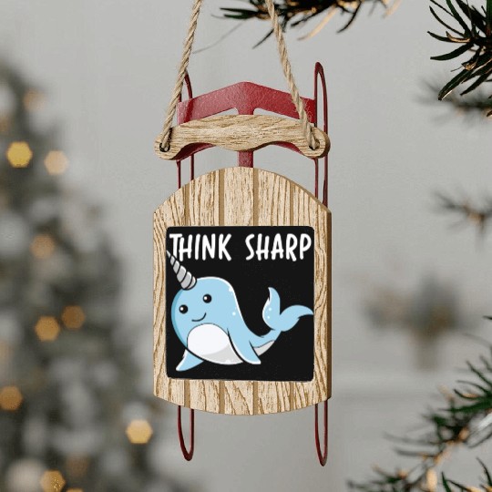 Think Sharp Narwhal Unicorn Of The Sea Animal Sled Ornaments
