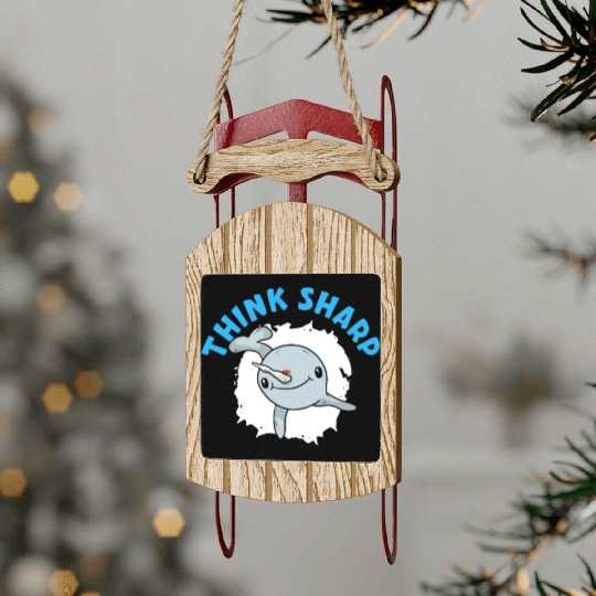 Think Sharp Narwhal Unicorn Of The Sea Animal Sled Ornaments
