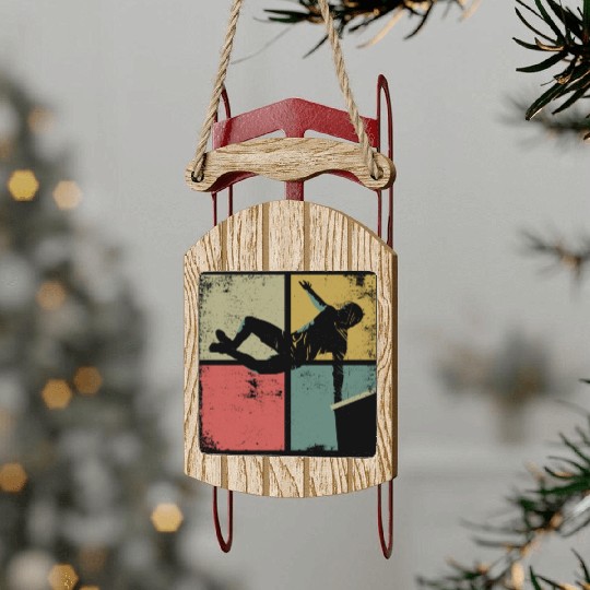 Parkour Free Running Traceur Retro Sled Ornaments