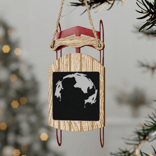Halloween Monster Line Art Werewolf Horror Sled Ornaments