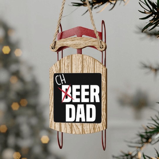 Funny Cheer Dad Cheerleading Dad Beer Sled Ornaments