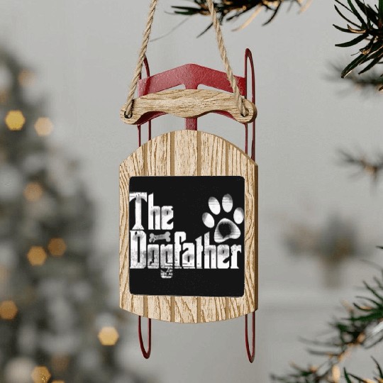 The Dogfather Bone Dog Lover Dad Funny Father'S Da Sled Ornaments