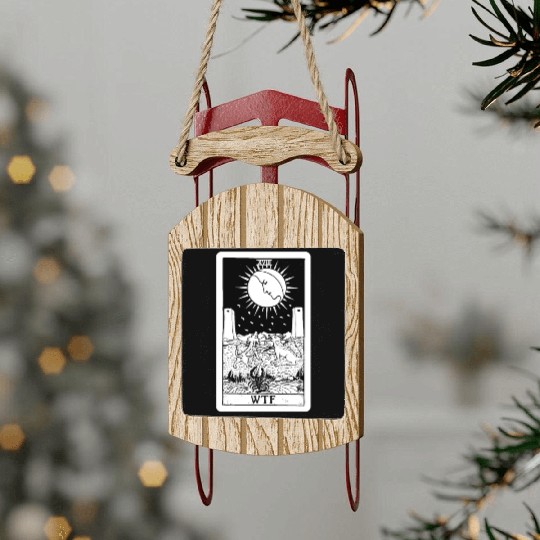 WTF - The Moon Tarot Card Sled Ornaments