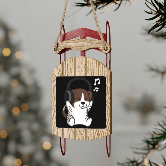 Music Lover German Shorthaired Pointer Sled Ornaments