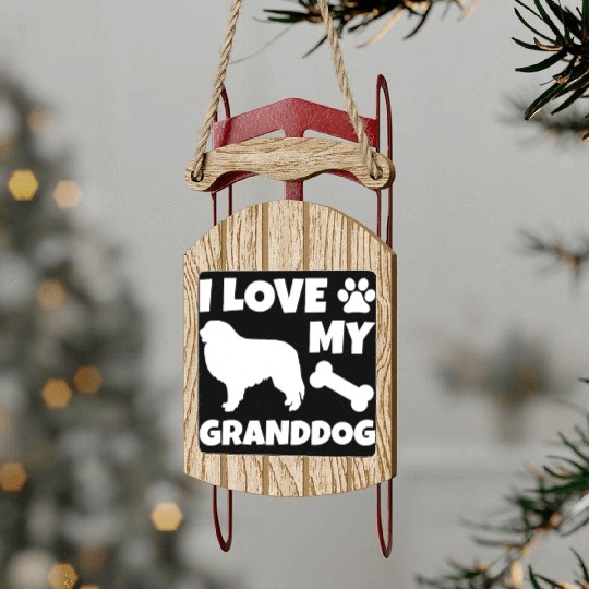 I Love My Granddog Great Pyrenees Sled Ornaments