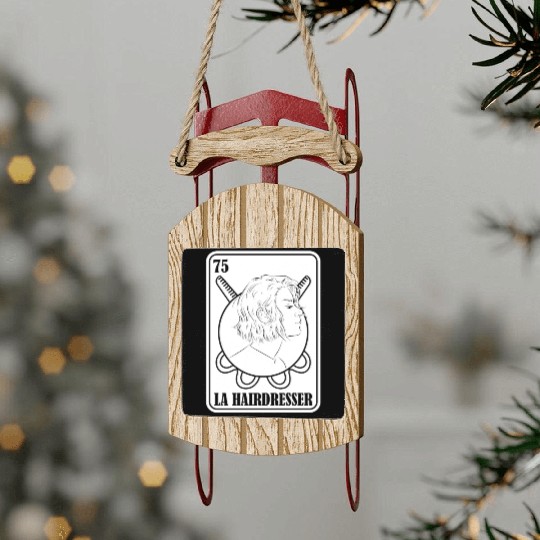 Hairdresser Hairstylist Card Sled Ornaments