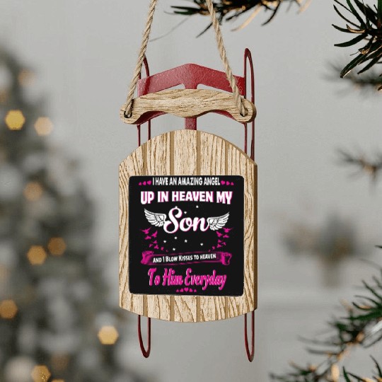 My Son Forever My Angel Sympathy In Loving Memory Sled Ornaments