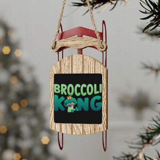 Broccoli King Vegetarian Vegetable Veggies Vegan Sled Ornaments