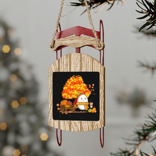 Humpty Dumpty Had A Great Fall Thanksgiving Autumn Sled Ornaments