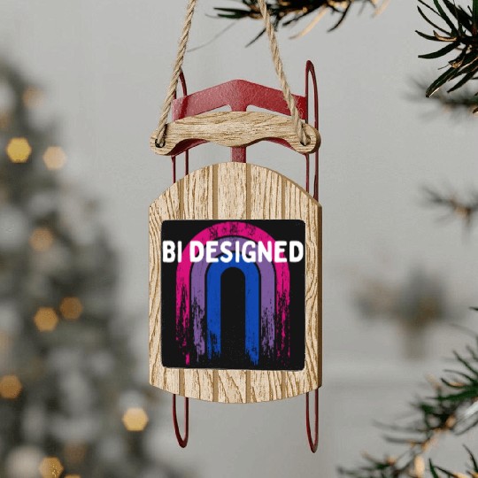 Bi Designed Bisexual Pride Month Bi Pride LGBT Sled Ornaments